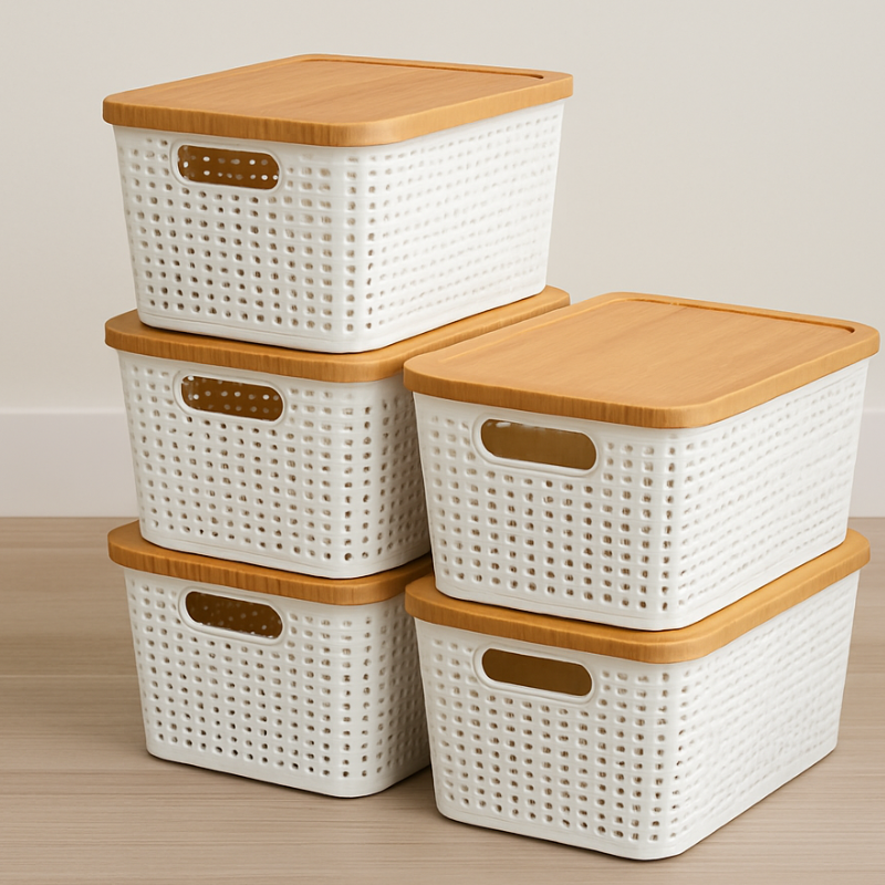 Clear Stackable Storage Bins for Home Organization